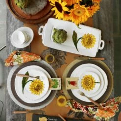 Buy 🔥 VIETRI Lastra Sunflower Handled Rectangular Platter 🎉 -Tabletop Elegant shop LSF 2623 LSALT 2