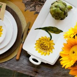 Buy 🔥 VIETRI Lastra Sunflower Handled Rectangular Platter 🎉 -Tabletop Elegant shop LSF 2623 LSALT 4