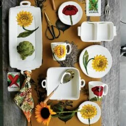 Buy 🔥 VIETRI Lastra Sunflower Handled Rectangular Platter 🎉 -Tabletop Elegant shop LSF 2623 LSALT 7