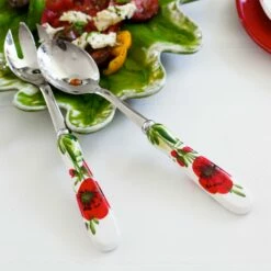 Top 10 🔔 VIETRI Lastra Poppy Salad Server Set 🎉 -Tabletop Elegant shop LYP 1021 GB LSALT 5
