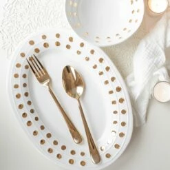 Outlet 🔔 VIETRI Medici Gold Medium Oval Platter 😍 -Tabletop Elegant shop MDC 4425G 4