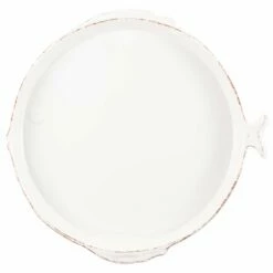 New 🥰 VIETRI Melamine Lastra Fish White Round Platter 👍