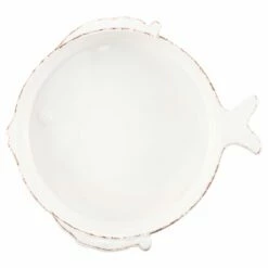 Cheap 👏 VIETRI Melamine Lastra Fish White Medium Serving Bowl 👍