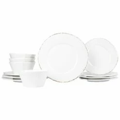 Cheapest 🛒 VIETRI Melamine Lastra White Twelve-Piece Place Setting ❤️