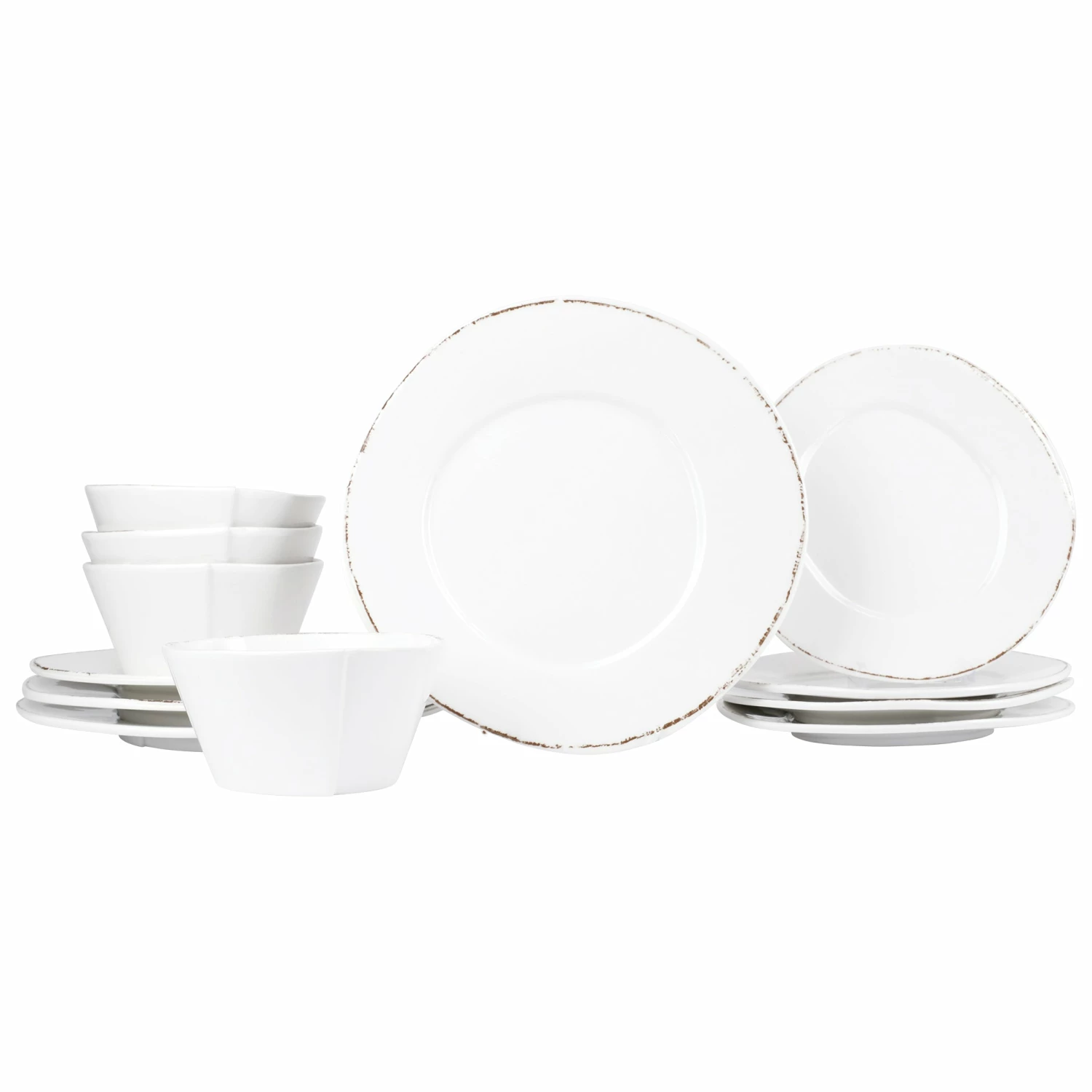 Cheapest 🛒 VIETRI Melamine Lastra White Twelve-Piece Place Setting ❤️ 1 Cheapest 🛒 VIETRI Melamine Lastra White Twelve-Piece Place Setting ❤️