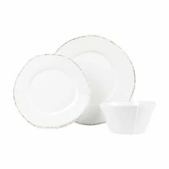 Cheapest ❤️ VIETRI Melamine Lastra White Three-Piece Place Setting 🌟