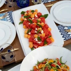 Promo 🤩 VIETRI Melamine Lastra White Rectangular Platter 👍 -Tabletop Elegant shop MLAS W23023 2100 web4