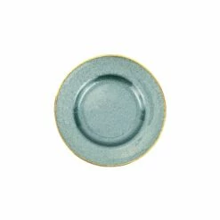 New ⌛ VIETRI Metallic Glass Aquamarine Salad Plate 😍