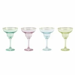 Cheap 🎉 Viva by VIETRI Rainbow Assorted Margarita Glasses - Set of 4 🛒