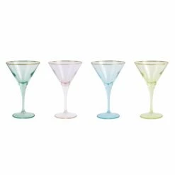 Brand new 🥰 Viva by VIETRI Rainbow Assorted Martini Glasses - Set of 4 💯