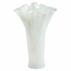 Discount 😍 VIETRI Onda Glass White Tall Vase 🎉