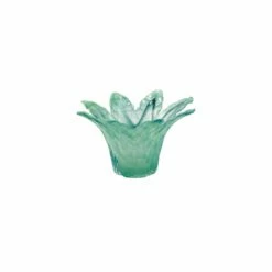 Flash Sale 👍 VIETRI Onda Glass Green Small Leaf Centerpiece 💯