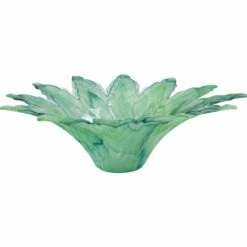 Hot Sale 👏 VIETRI Onda Glass Green Leaf Large Centerpiece 😍