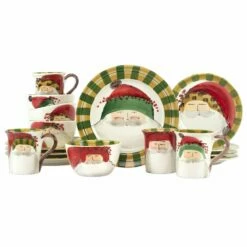 Outlet 🧨 VIETRI Old St. Nick Assorted Sixteen-Piece Place Setting 🌟
