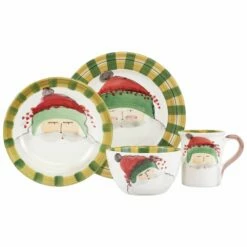 Buy 🛒 VIETRI Old St. Nick Green Hat Four-Piece Place Setting 🧨