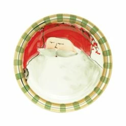 Brand new ๐ VIETRI Old St. Nick Dinner Plate - Red Hat ๐