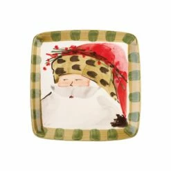 Cheapest 👏 VIETRI Old St. Nick Square Salad Plate - Animal Hat 🌟