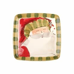 Top 10 🥰 VIETRI Old St. Nick Square Salad Plate - Striped Hat ✨
