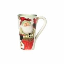 Cheap ❤️ VIETRI Old St. Nick Latte Mug With Birds 🧨