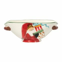 Buy 😉 VIETRI Old St. Nick Handled Oval Bowl w/ Presents 😉