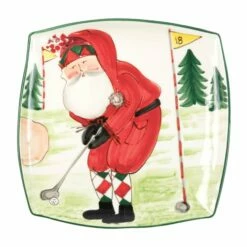 Hot Sale ✨ VIETRI Old St. Nick Square Platter - Golfing 🧨