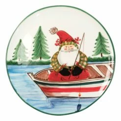 Best deal 🎁 VIETRI Old St. Nick Round Platter - Fishing 🧨
