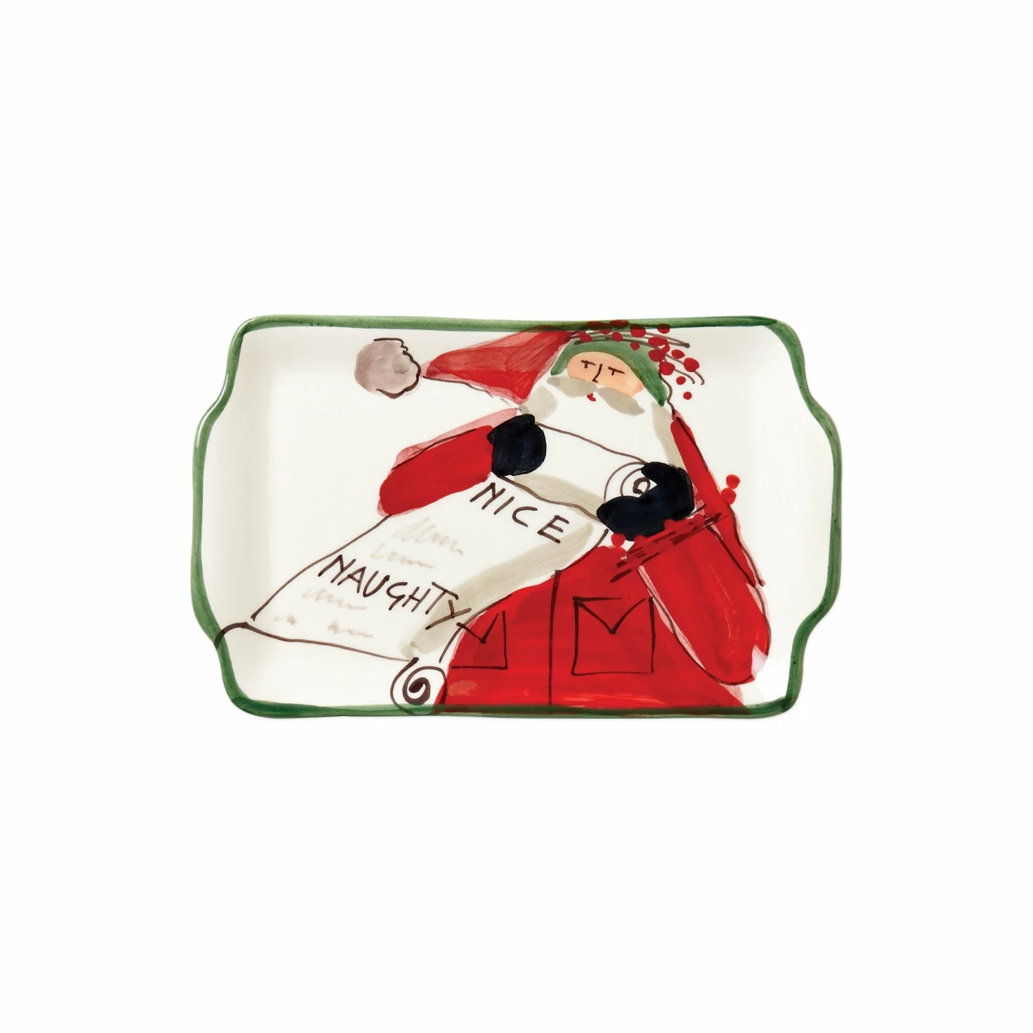 Flash Sale 🌟 VIETRI Old St. Nick Rectangular Plate - Naughty or Nice ❤️ 1 Flash Sale 🌟 VIETRI Old St. Nick Rectangular Plate - Naughty or Nice ❤️