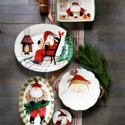 New 😍 VIETRI Old St. Nick Cocktail Plates - Set of 4 🎁 -Tabletop Elegant shop OSN 78072 GB LSALT 2