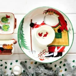 Flash Sale ❤️ VIETRI Old St. Nick Chip and Dip ❤️ -Tabletop Elegant shop OSN 78075 3