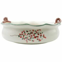 Buy 🧨 VIETRI Old St. Nick Handled Scallop Large Bowl w/ Fireplace ❤️ -Tabletop Elegant shop OSN 78099 2100 web3