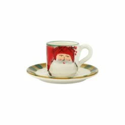 Flash Sale 🛒 VIETRI Old St. Nick Espresso Cup & Saucer - Red Hat ✨