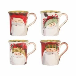 Best Sale 🎁 VIETRI Old St. Nick Assorted Mugs - Set of 4 🔔
