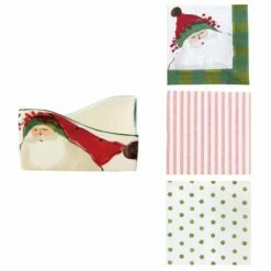 Coupon 💯 VIETRI Old St. Nick Napkin Set ⭐