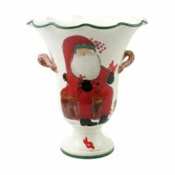 Top 10 ❤️ VIETRI Old St. Nick Large Footed Cachepot w/ Campfire ❤️
