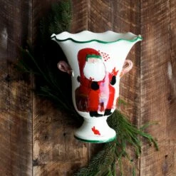 Top 10 ❤️ VIETRI Old St. Nick Large Footed Cachepot w/ Campfire ❤️ -Tabletop Elegant shop OSN 78101 LSALT 1