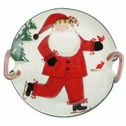 Best Sale 😉 VIETRI Old St. Nick Handled Round Platter - Ice Skating ✨