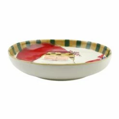 Outlet 🛒 VIETRI Old St. Nick Round Shallow Bowl w/ Train ✨ -Tabletop Elegant shop OSN 78103 2100 web3