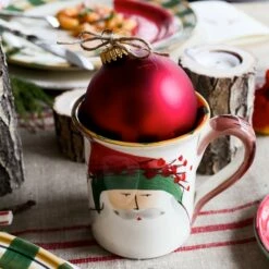 Hot Sale 🧨 VIETRI Old St. Nick Mug - Green 🎁 -Tabletop Elegant shop OSN 7810B LSALT 2