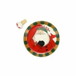 Best Pirce 🔔 VIETRI Old St. Nick Canape Plate w/ Cork Stopper ✔️