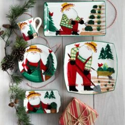 Cheap 🧨 VIETRI Old St. Nick 2022 Limited Edition Rectangular Platter 🔥 -Tabletop Elegant shop OSN 78122 LE 3