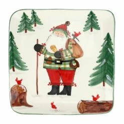 Wholesale 🔥 VIETRI Old St. Nick Large Square Platter w/ Hiker 👍