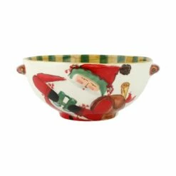 Buy 🎉 VIETRI Old St. Nick Handled Bowl w/ Bird ⌚ Watcher 🎁