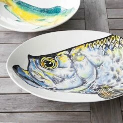 Deals 🎁 VIETRI Pesca Tarpoon Shallow Oval Bowl ✔️ -Tabletop Elegant shop PCE 9722 2100 web5