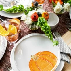 Hot Sale 😉 VIETRI Pumpkins Salad Plate - Orange Small Pumpkin 🎁 -Tabletop Elegant shop PKN 9701A LSALT 5