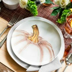 Promo 🤩 VIETRI Pumpkins Salad Plate - White Medium Pumpkin 🔔 -Tabletop Elegant shop PKN 9701C LSALT 5
