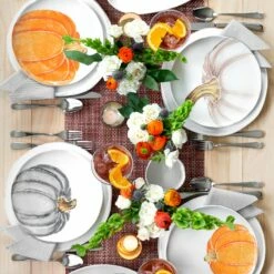 Flash Sale 🎁 VIETRI Pumpkins Salad Plate - Gray Medium Pumpkin 🥰 -Tabletop Elegant shop PKN 9701D LSALT 1