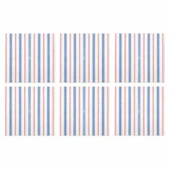 Buy ⌛ VIETRI Papersoft Napkins Americana Stripe Cocktail Napkins (Pack of 20) - Set of 6 👏