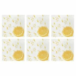 Discount 🥰 VIETRI Papersoft Napkins Lemon Cocktail Napkins (Pack of 20) - Set of 6 🌟
