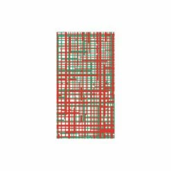 Buy 😉 VIETRI Papersoft Napkins Plaid Green & Red Guest Towels 🧨