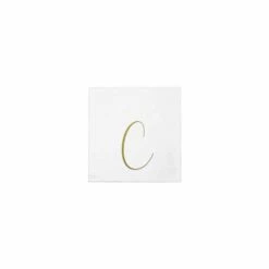 Outlet ๐ VIETRI Papersoft Napkins Monogram Cocktail Napkins - C (Pack of 20) ๐